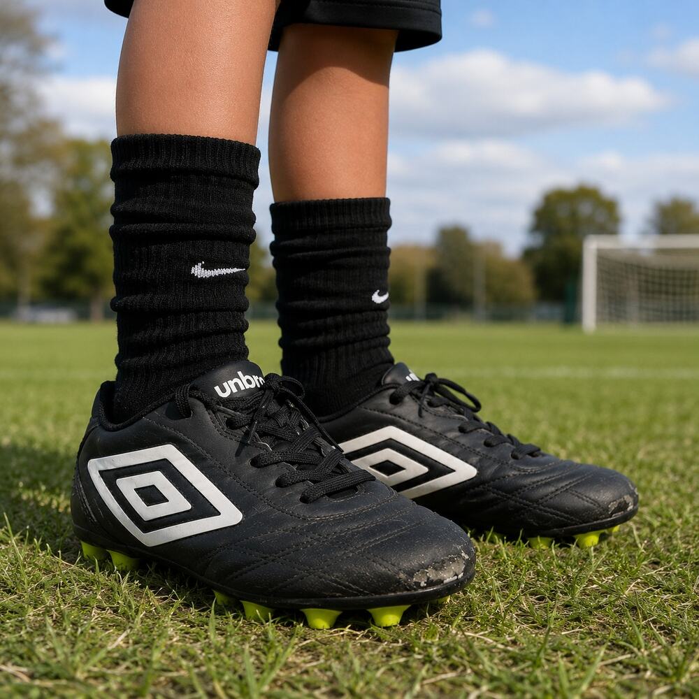 Umbro Youth Soccer Cleats Black White FG Size 11 Molded Studs UMT4005